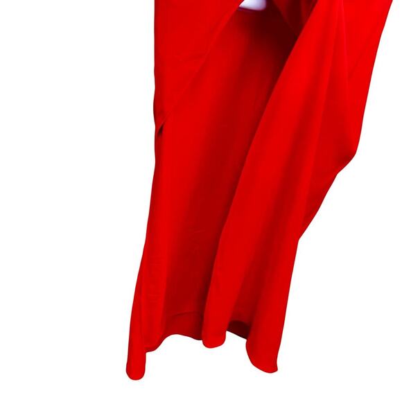 New Line & Dot Mia One-Shoulder Draped Front Midi Dress Scarlet Red Women’s XS - Picture 8 of 12